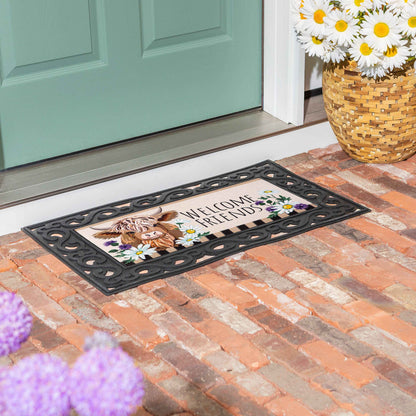 Highland Cow Welcome Friends Sassafras Switch Mat