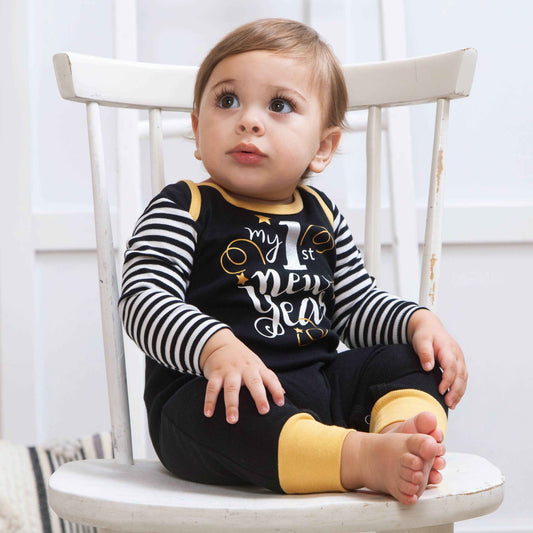 Baby's "My 1st New Year" Cotton Romper: 0-3M