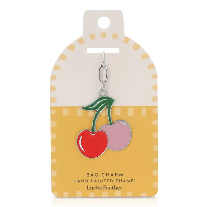 Enamel Bag Charm - Cherries