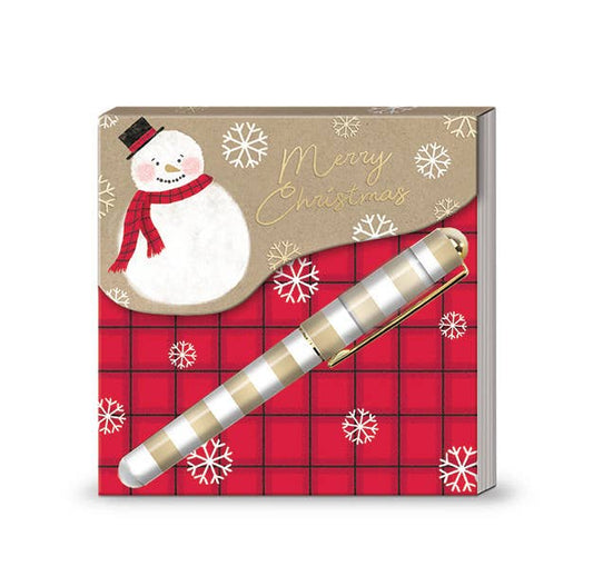 Matchbook Pad With Pen Kraft Snowman