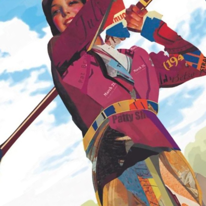 3D Collage Art | Golfer Female (40"x20")