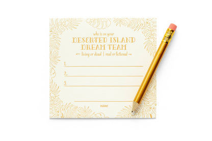 Tarjetas para marcar los puestos en una cena | Isla desierta