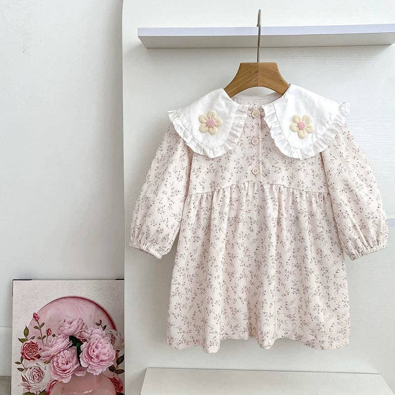 Baby Girls Flower Long-sleeved Bodysuit