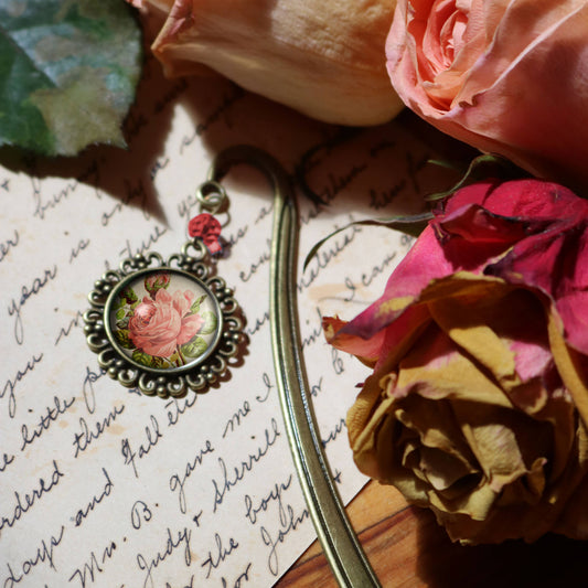 Victorian Tea Rose Romantic Floral Bookmark