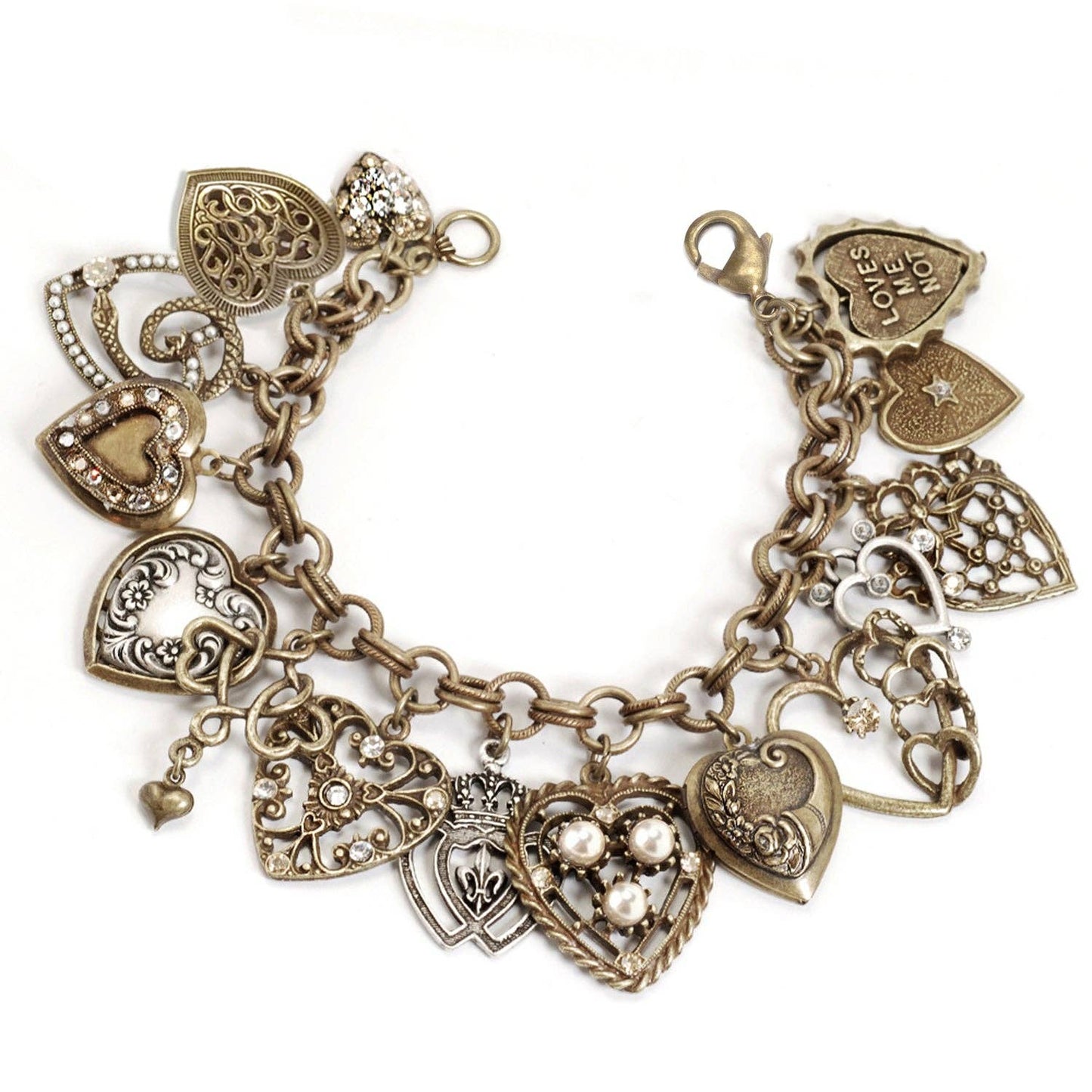 Joyería Sweet Romance - Todo mi amor - Pulsera con dije de corazón y medallón BR214