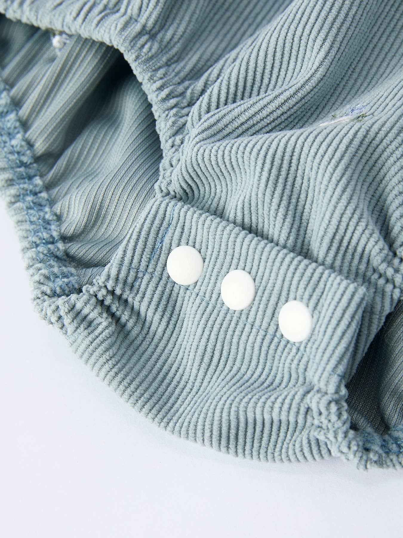 Girls' Blue Embroidered Long Sleeve Romper: 6M