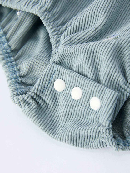 Girls' Blue Embroidered Long Sleeve Romper: 6M