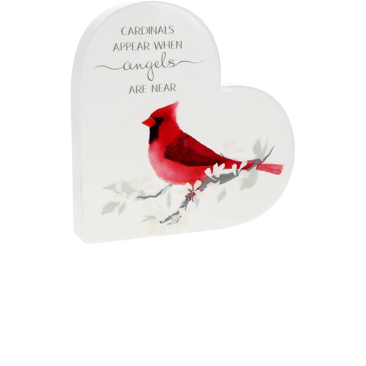 Cardinals Appear - 5" Ceramic Heart Plaque
