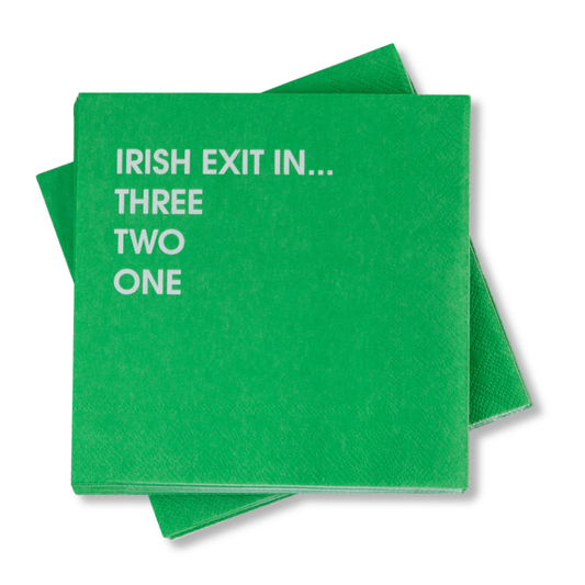Irish Exit In 3,2,1... - Funny Cocktail Napkins