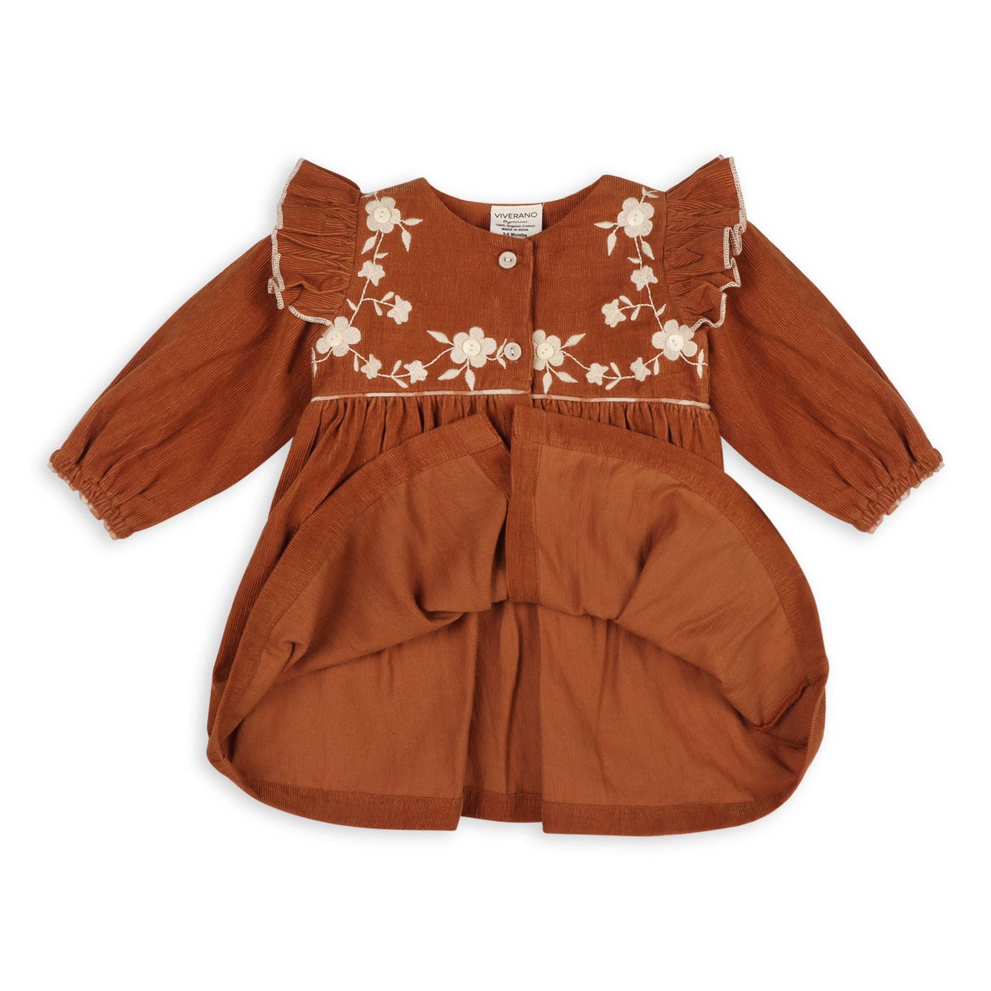 Viverano Organics - Floral Embroidered Corduroy Baby Dress & Bloomer (Organic)