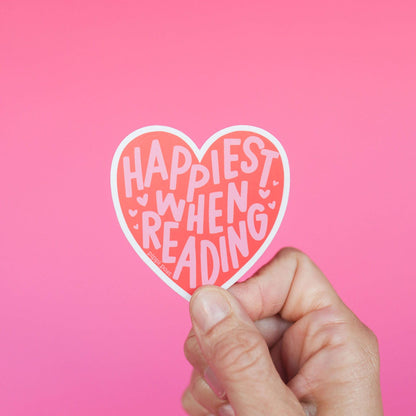 Happiest When Reading Decal Sticker