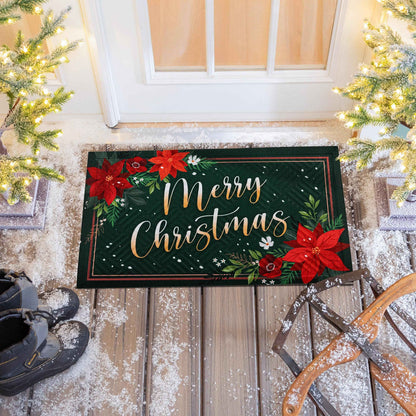 Floral Merry Christmas Embossed Mat