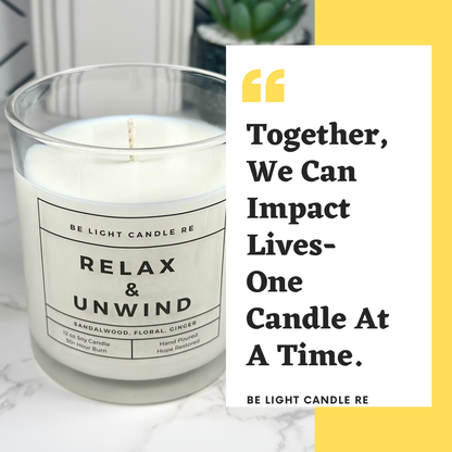 Relax & Unwind, 12oz Soy Candle | Aromatherapy | Relaxation