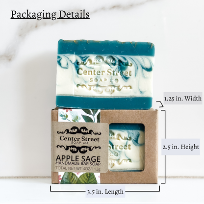 Apple Sage Vegan Handmade Bar Soap - 4oz