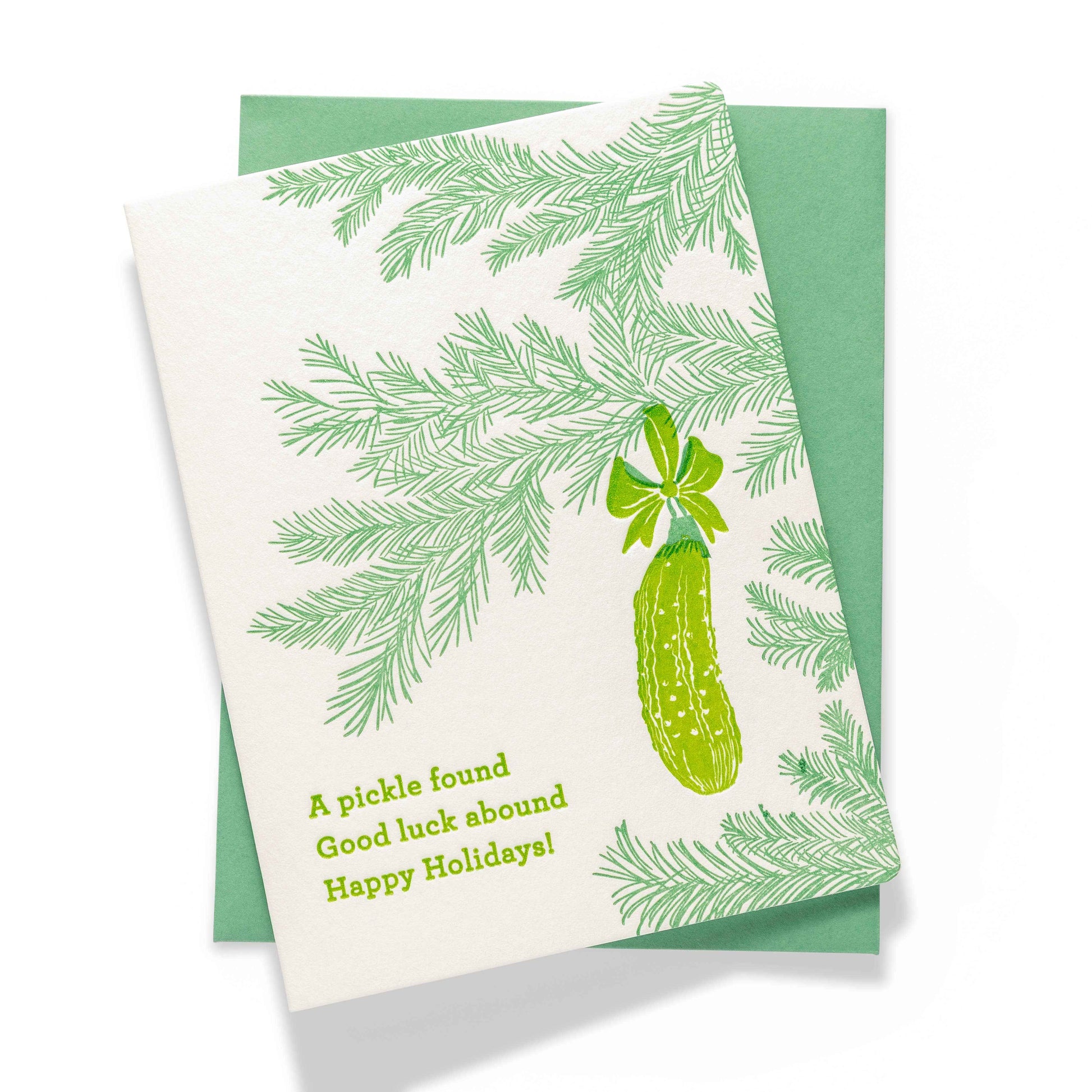 Christmas Pickle | Letterpress Greeting Card | Holiday