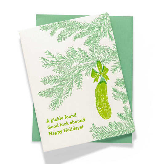 Christmas Pickle | Letterpress Greeting Card | Holiday