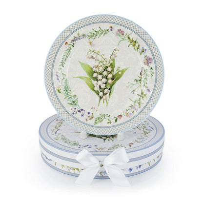 Lily of the Valley Porcelain Dessert Plate Set of 2