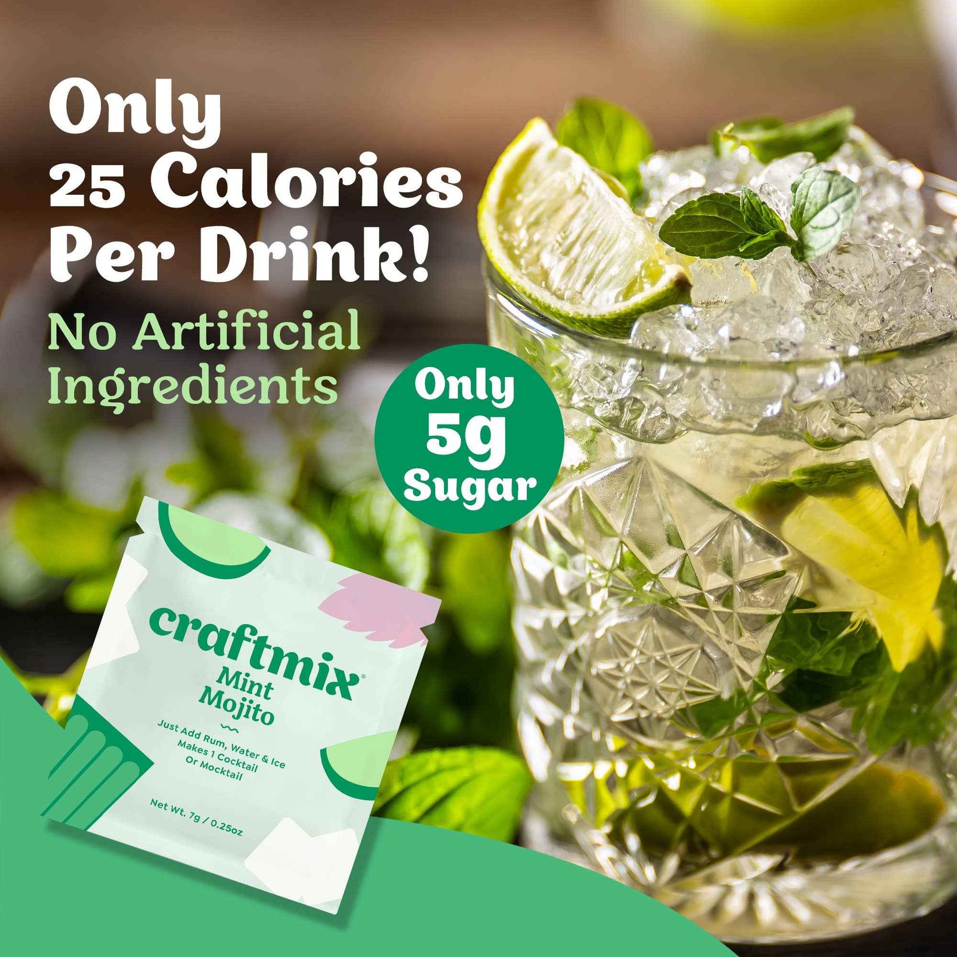 Craftmix - Mint Mojito Cocktail / Mocktail Mixer - 24ct Caddy