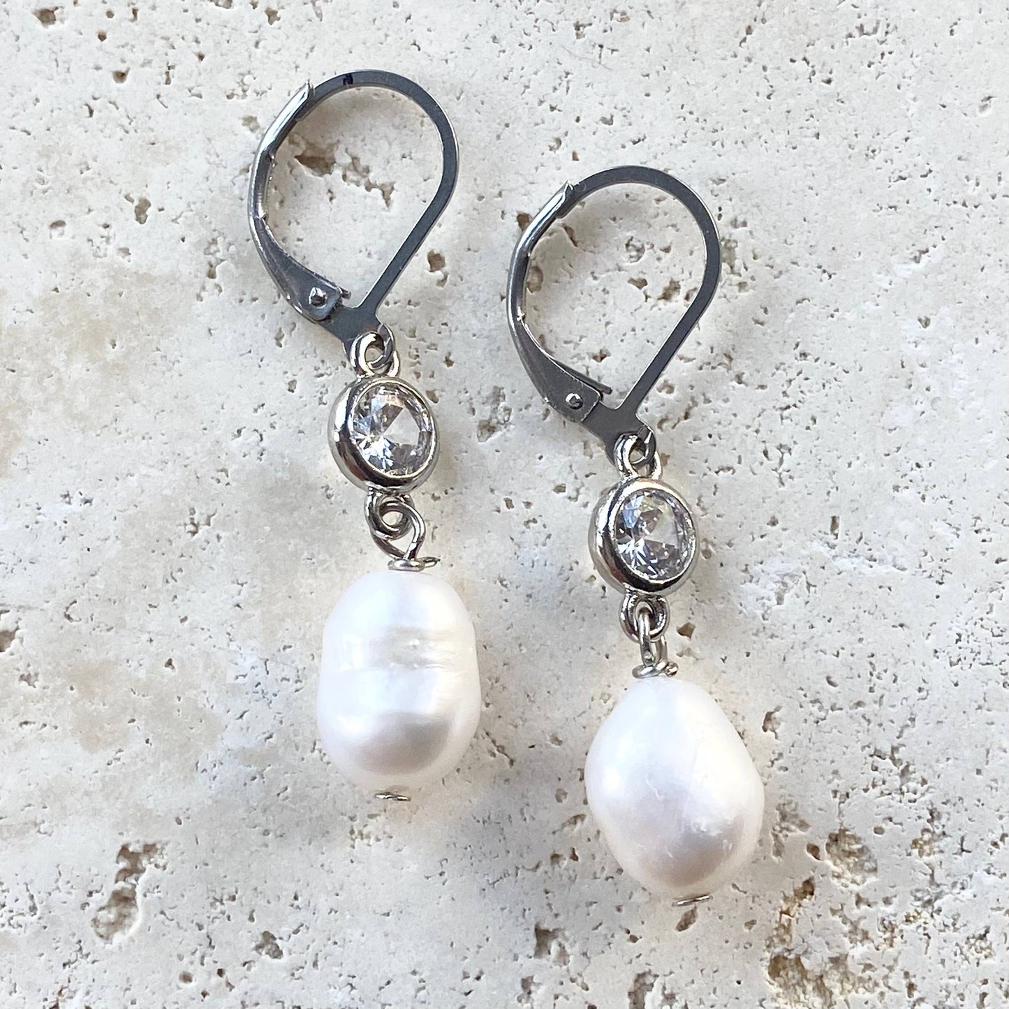 Fresh water pearl earrings boutique salon ocean coastal