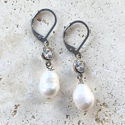 Fresh water pearl earrings boutique salon ocean coastal