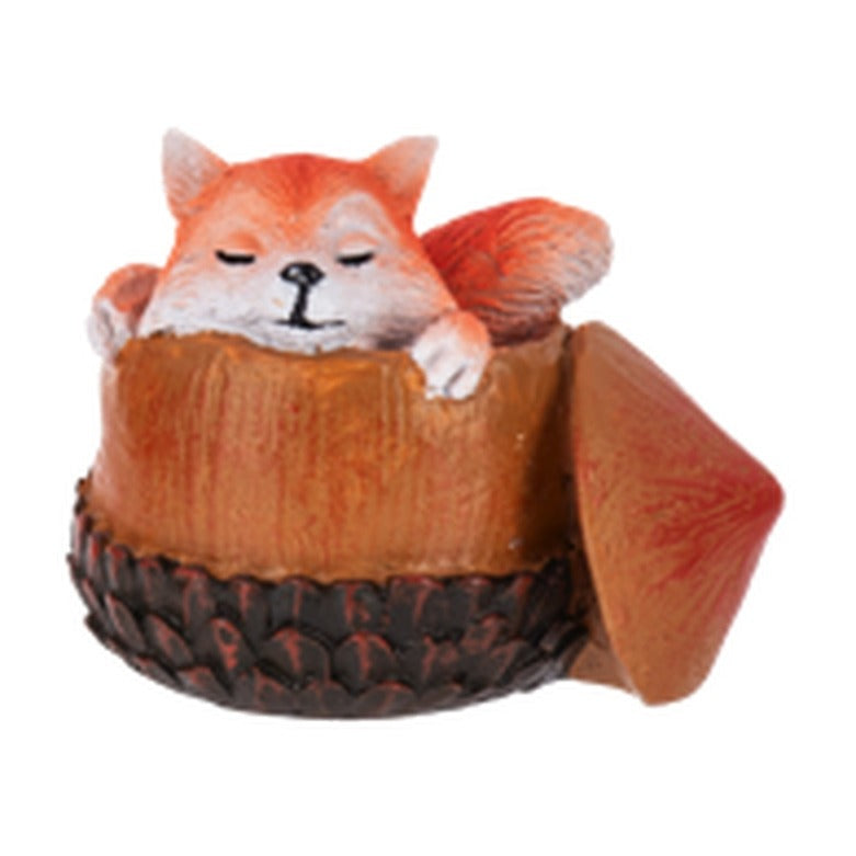 Fall Critter Mini Figurine, Fox in Acorn