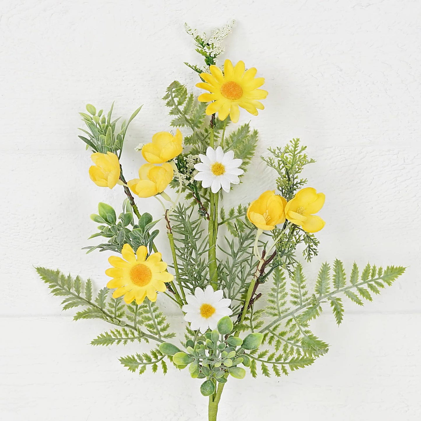 18in Bush-Yellow and White Daisy with Ferns