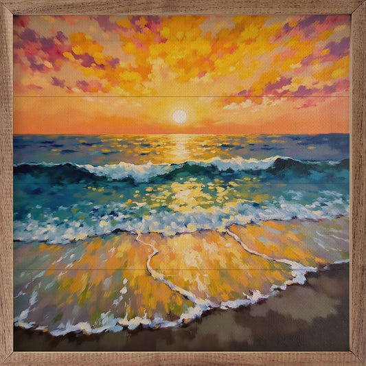 Bright Summer Sunset Ocean