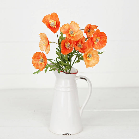 16inL Wrinkle Poppy Bush-Orange-