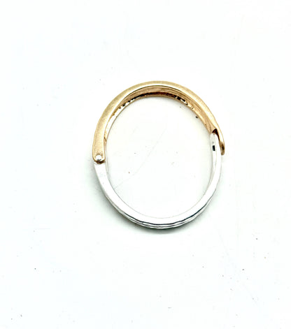 Bracelet Cuff w/Spring Matte Multi Metal Hammered 7”