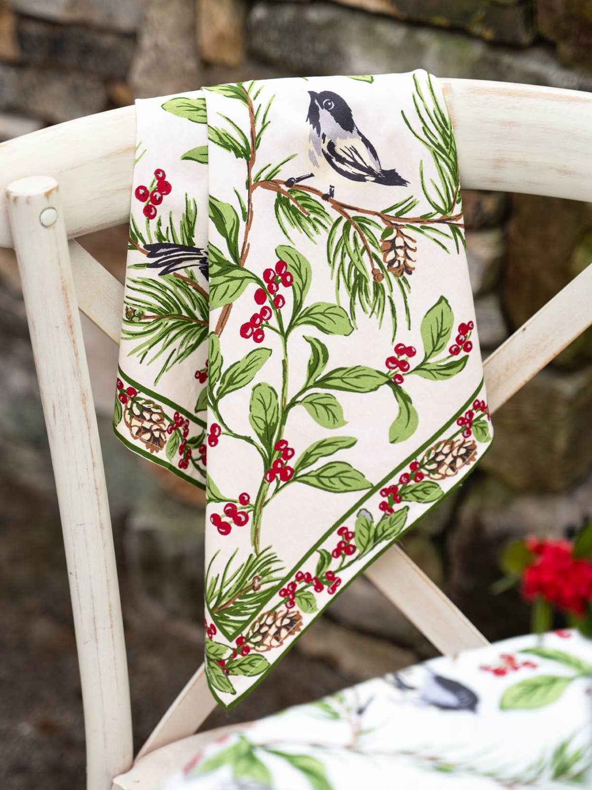 Chickadee Napkin Set of 4 - Ivory