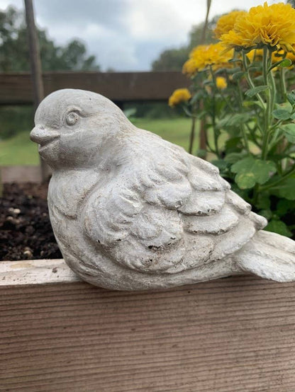 Sitting Cement Bird Statue 1