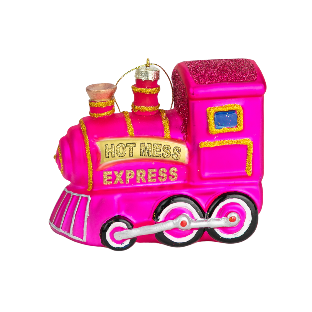 Chez Gagné - Hot Mess Express - Locomotive Train - Glass Blown Holiday Ornament