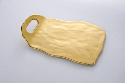 Tray with Handle Gold