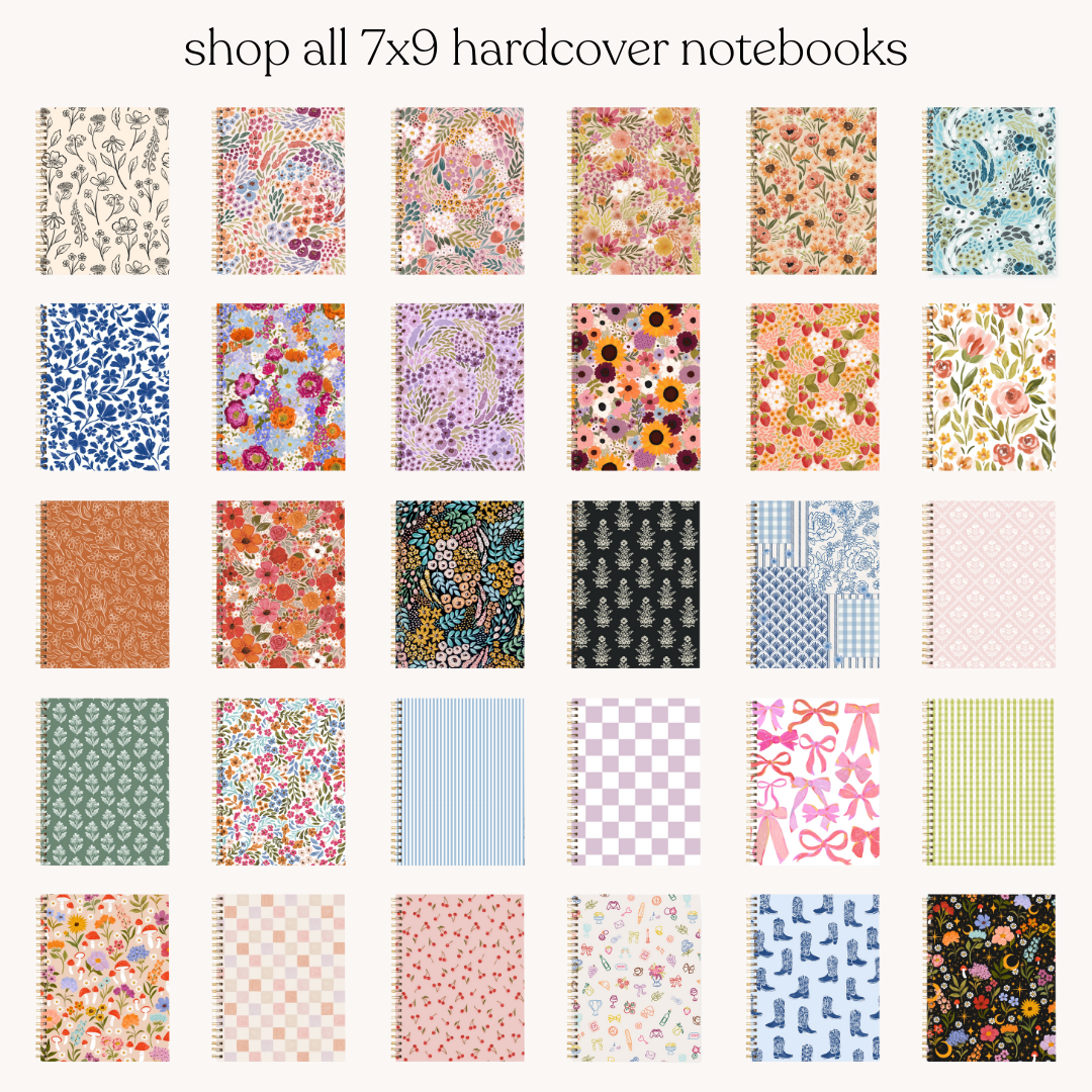 Elyse Breanne Design - Spring Garden 7x9 Hardcover Spiral Notebook