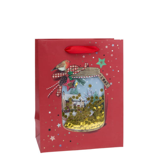 Christmas Jar Sequin Medium Gift Bag Christmas