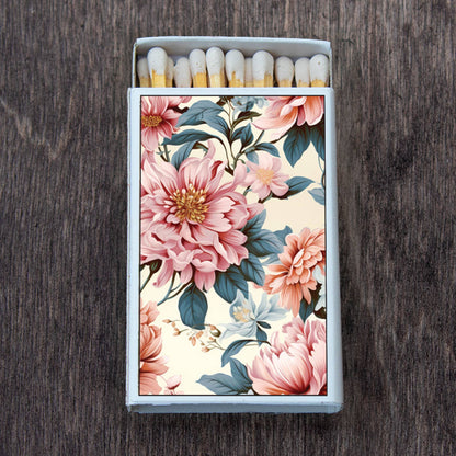 Flowers Pink Matchbox • Decorative Matches