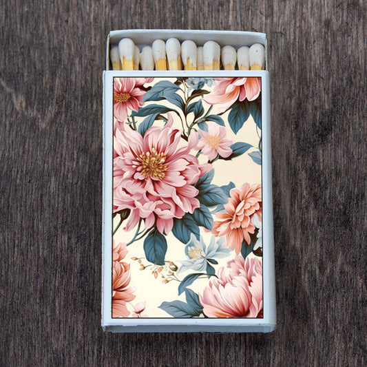 Flowers Pink Matchbox • Decorative Matches