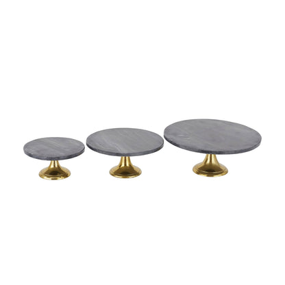 Glam Black Aluminum Metal Cake Stand Set
