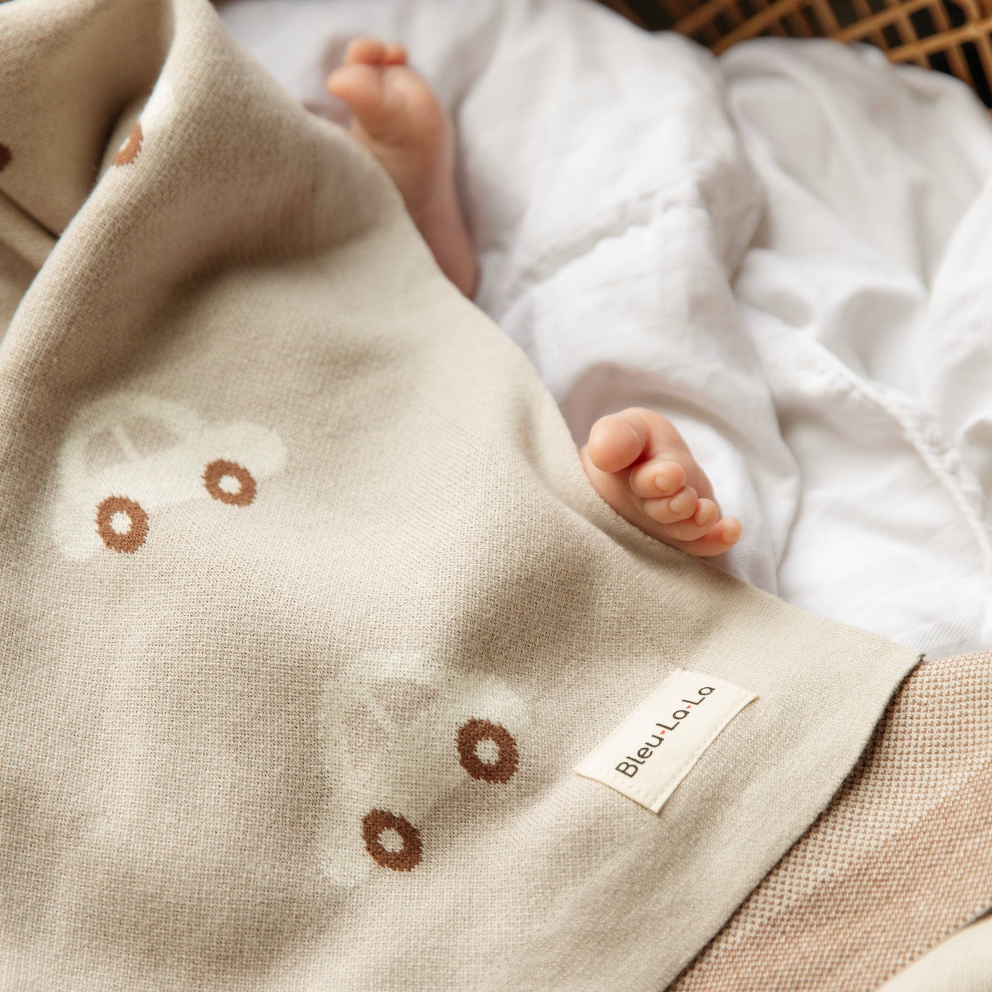 Receiving Swaddle Baby Blanket - Cars: Cream