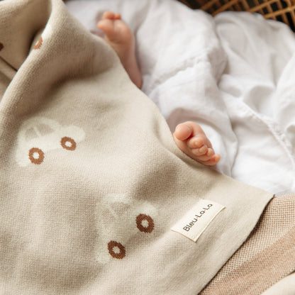 Receiving Swaddle Baby Blanket - Cars: Cream
