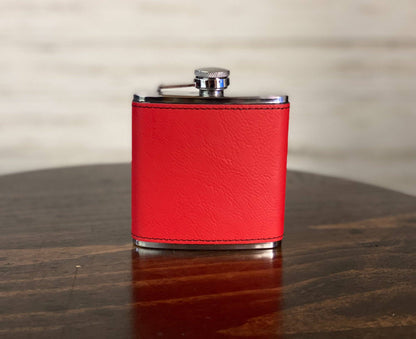 Adirondack Etching LLC - Deer - Leatherette Wrapped Flask