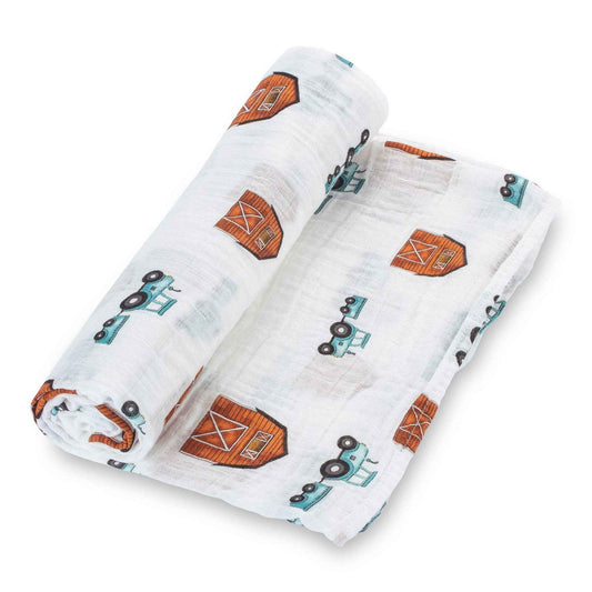 LollyBanks - How We Roll Baby Muslin Swaddle Blanket