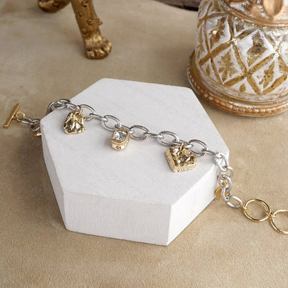 Statement Chain Bracelets with Reflective Crystals
