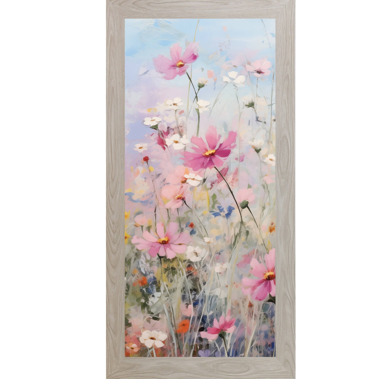 Spring Wildflower Framed Art Summer Pink Floral