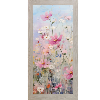 Spring Wildflower Framed Art Summer Pink Floral
