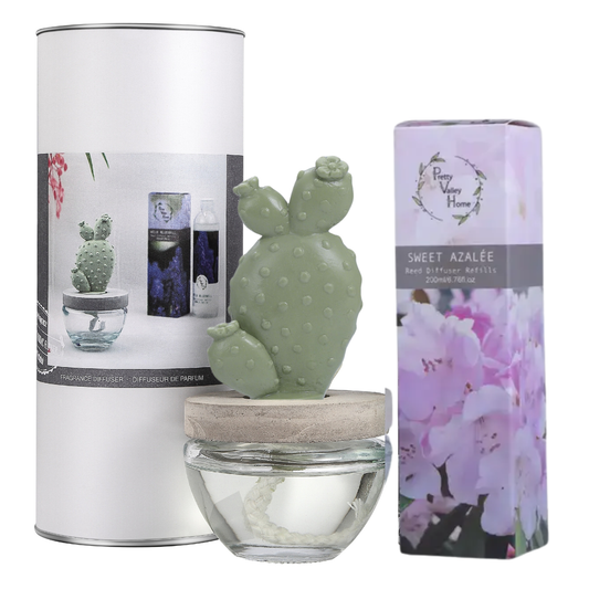 Bunny Ear Cactus Ceramic Diffuser Combo/Sweet Azale- 2PCS