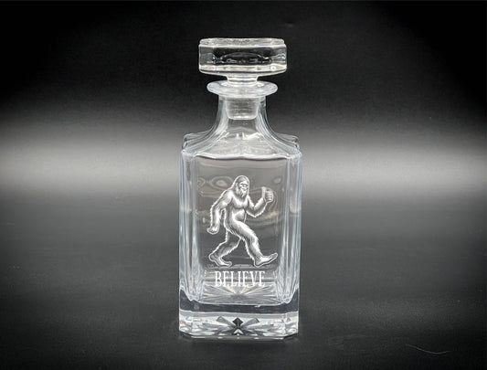 Adirondack Etching LLC - Bigfoot Believe - etched 750ml Whiskey Decanter