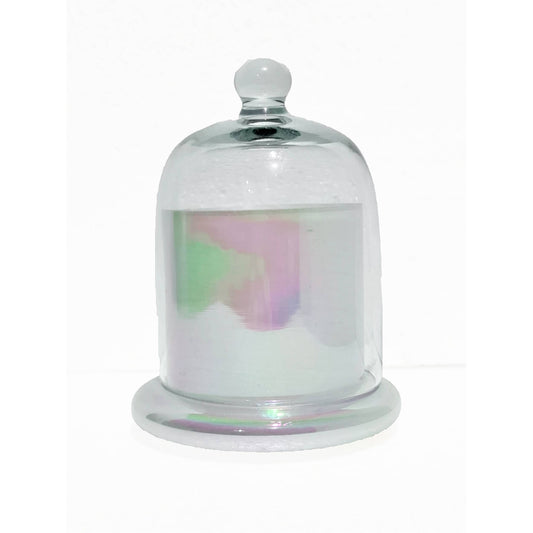 White Glass Jar With Cloche-7 in.