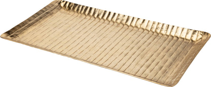 Hammered Gold Aluminum Rectangular Tray-14x7.5in