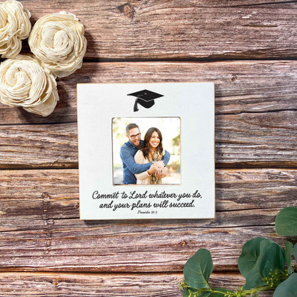 Graduation Picture Frame-Commit To The Lord Whatever You Do